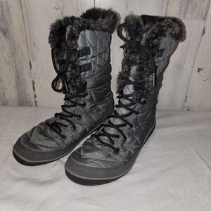 Columbia Women's Omni Heat Waterproof Gray Quilted Fur-Lined Winter Boots